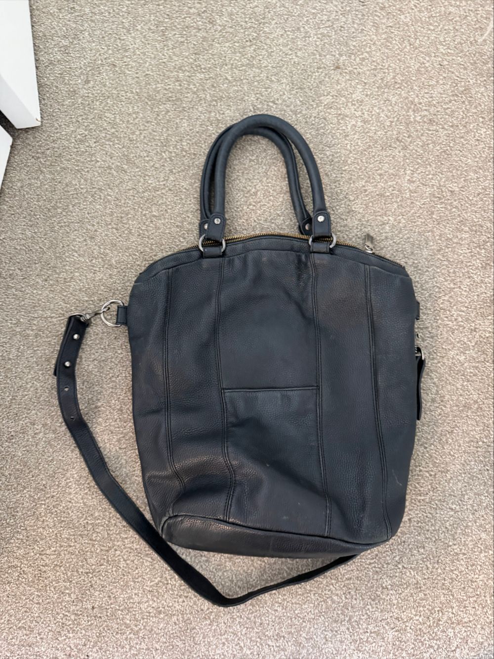 Status Anxiety Black Leather Tote