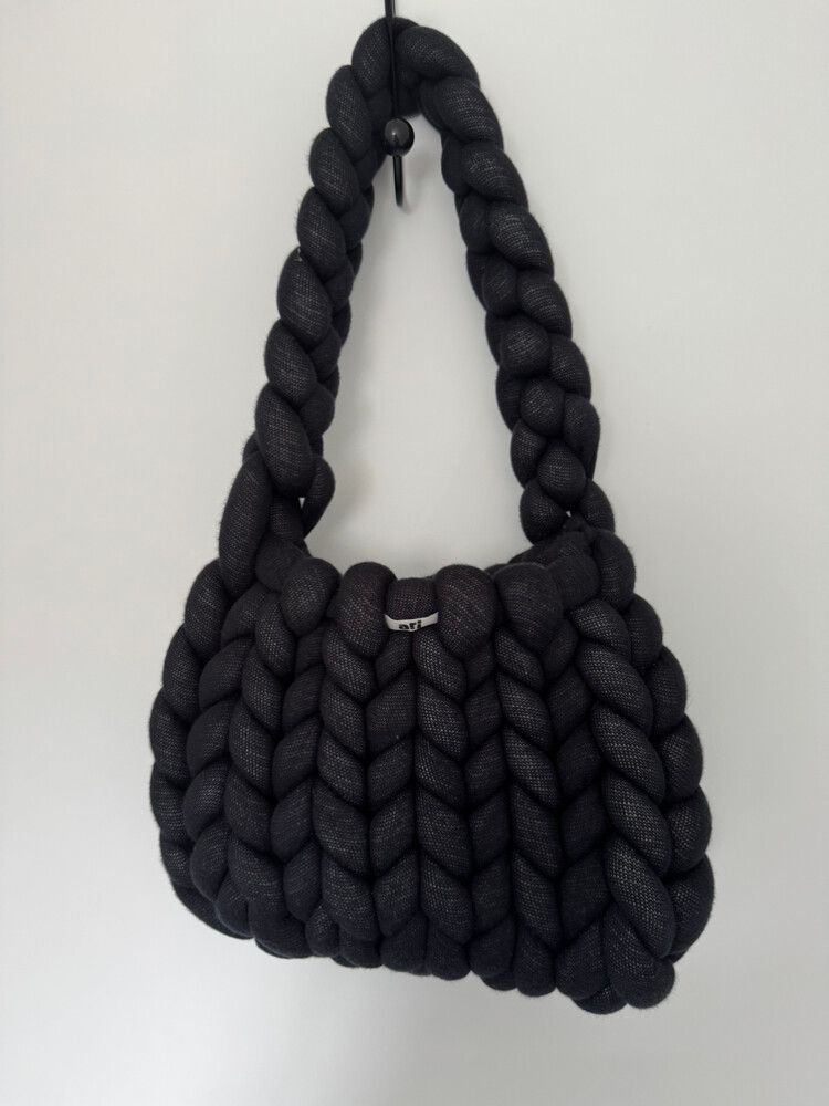 Ari Black Braided Handbag