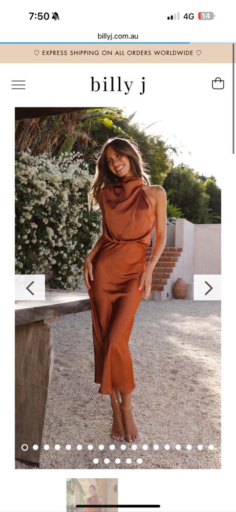 Billy J Boutique - Copper Esther Maxi Dress on Designer Wardrobe
