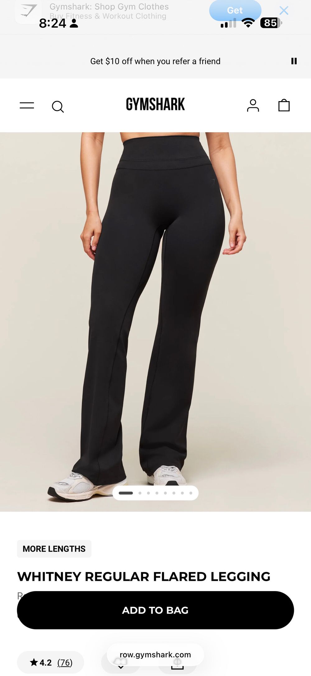 Gymshark Black Whitney Regular Flared Legging