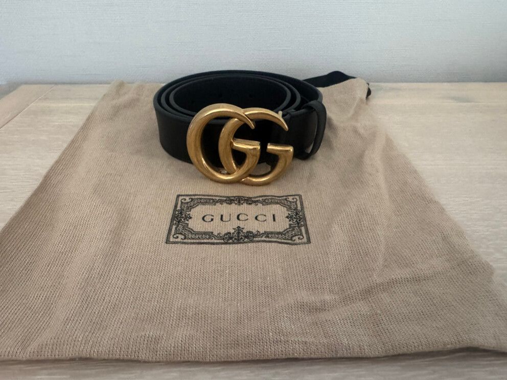 Gucci Black Leather Belt