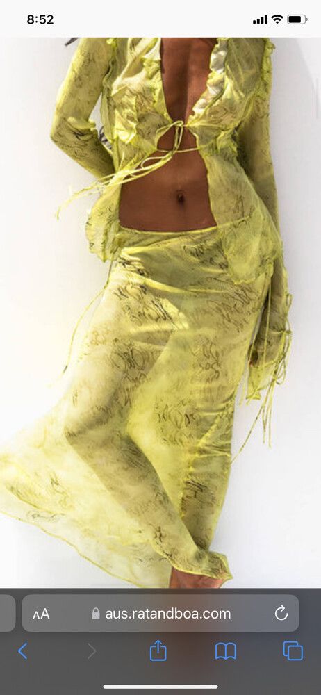 Rat & Boa - COBRA SKIRT LIME on Designer Wardrobe