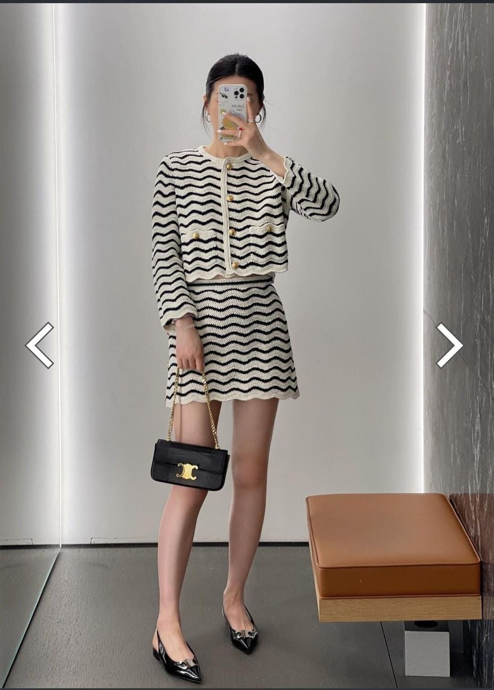 Celine Navy and White Knit SET