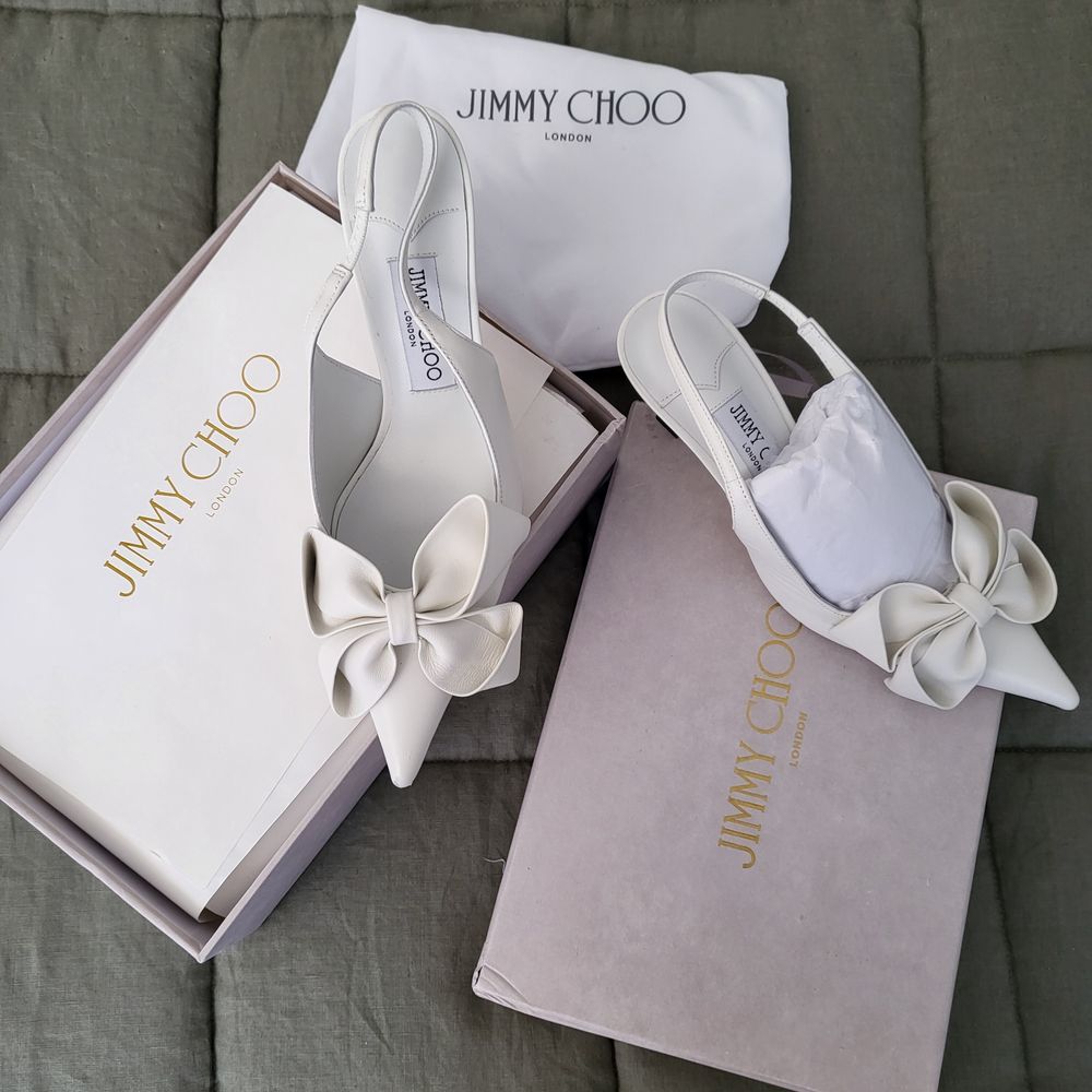 Jimmy Choo White BMW Heels