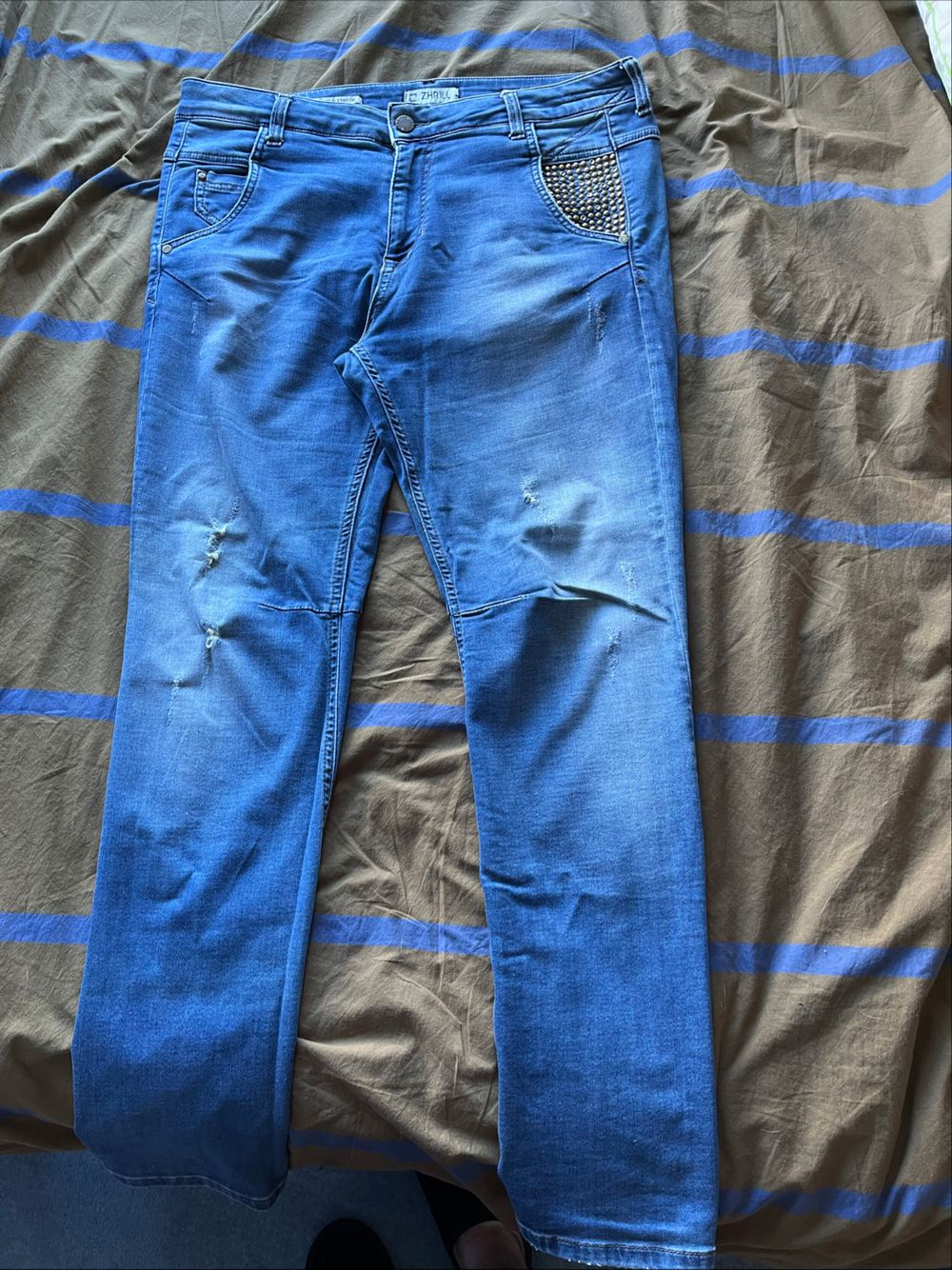Zhrill Blue Studded Jeans