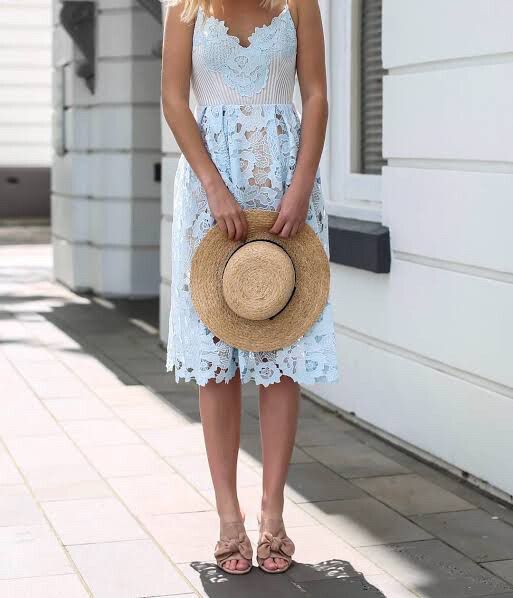 Seed Heritage - Seed Heritage Dress - Broderie Ice Blue Lace on Designer  Wardrobe