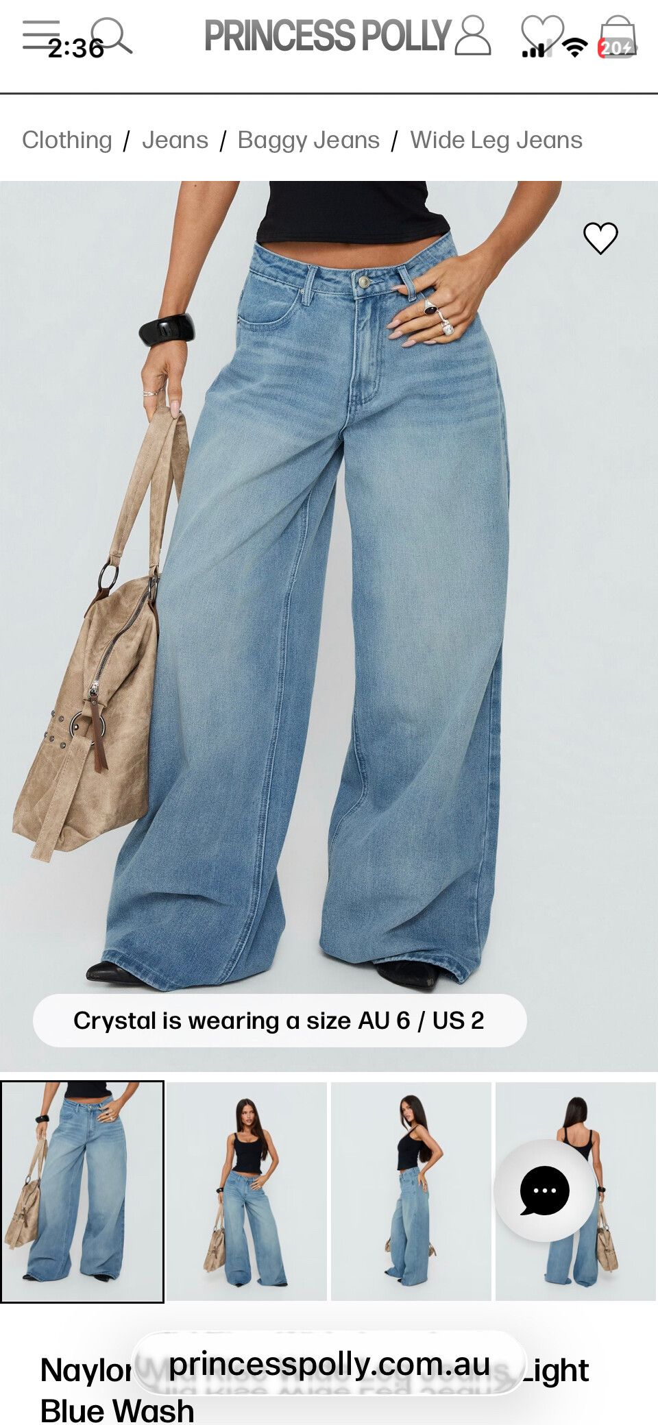 Princess Polly Blue Wide Leg Jeans