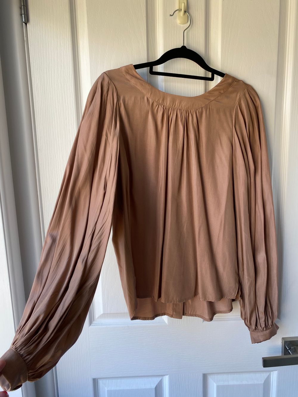 bronze satin top