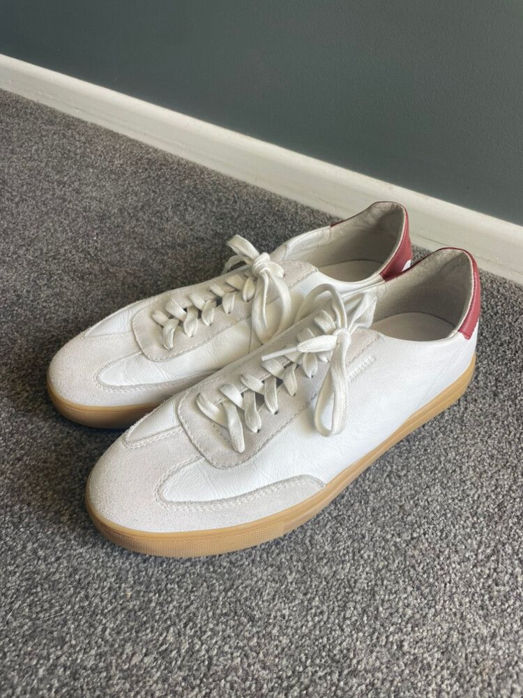 Clae Los Angeles White Leather Sneakers - size 41.5 eu