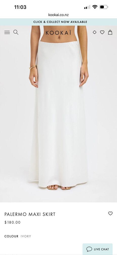 Kookai Palermo Maxi Skirt Ivory