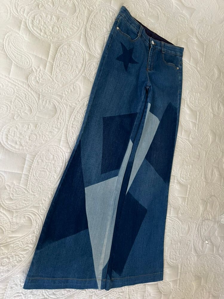 Stella Mccartney Blue Patchwork Jeans