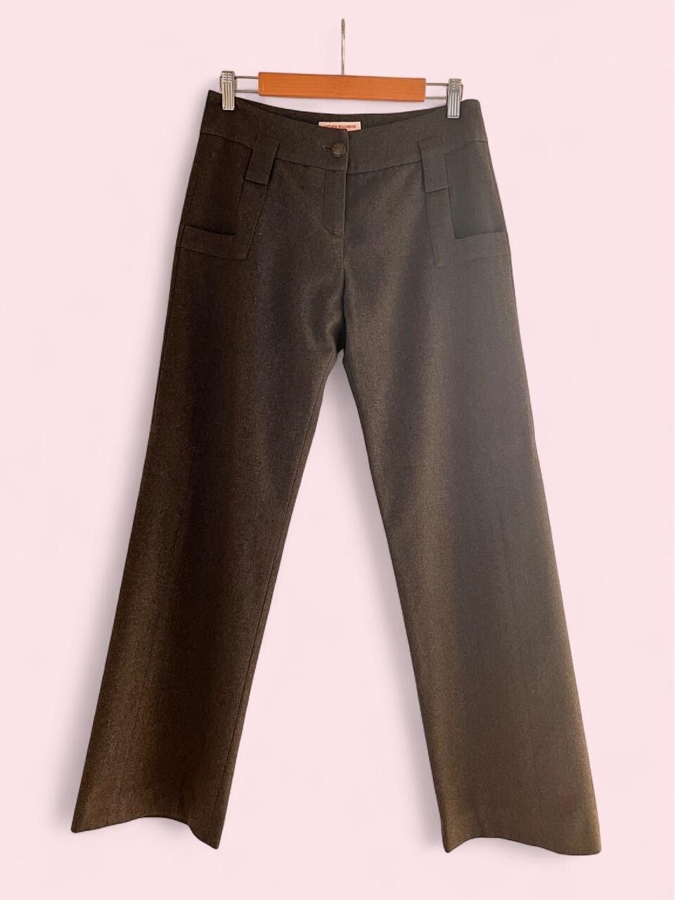 Matthew Williamson Grey Wool Wide Leg Pants