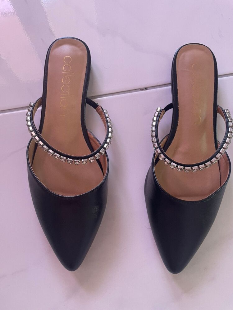 Collection Black Jewelled Flats