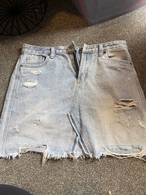 Distressed Mini Skirt