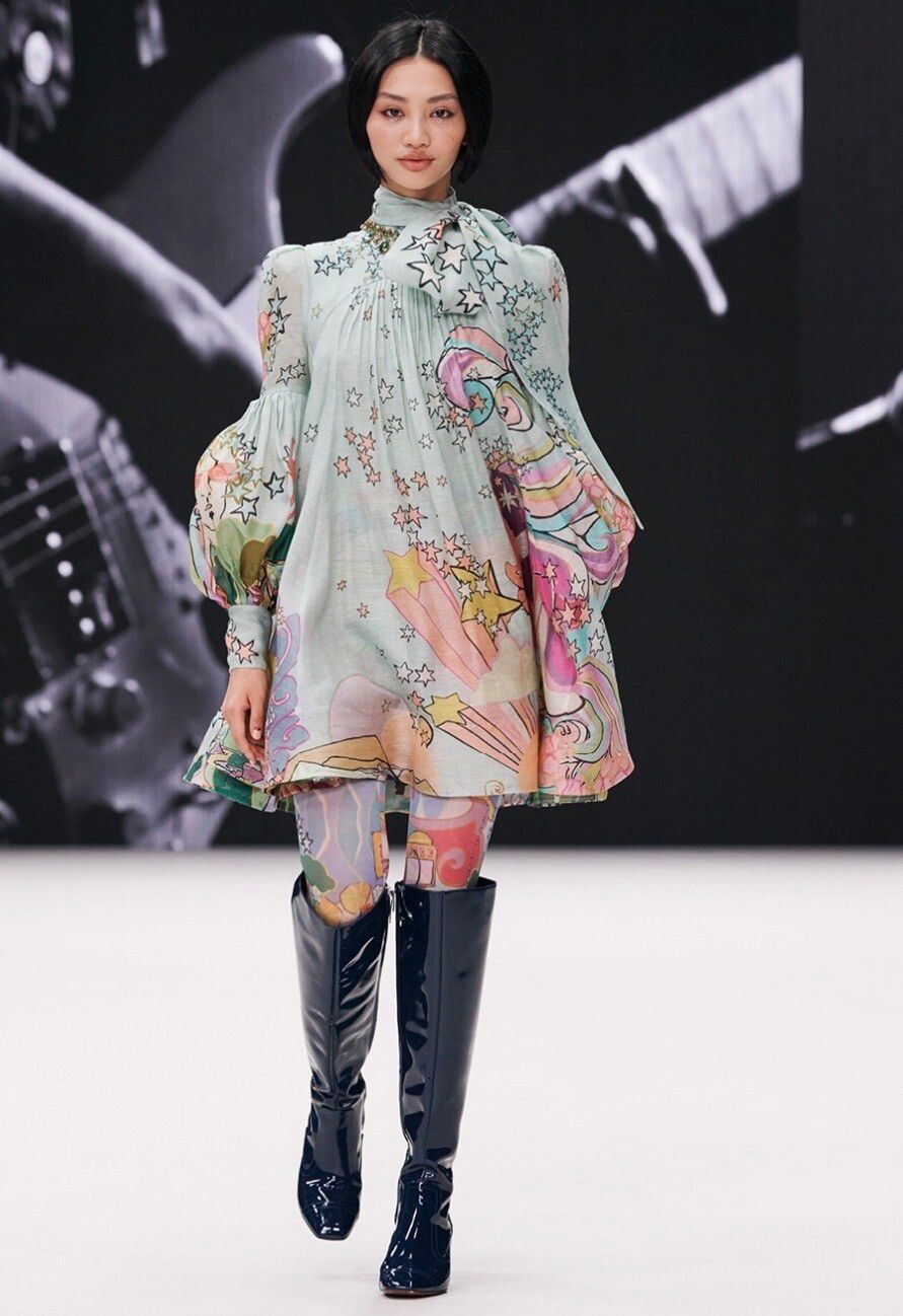 Zimmermann Concert Tie Neck Mini Dresses