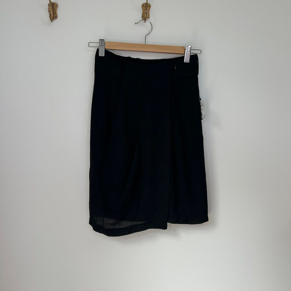 Zara Woman Black Linen-Effect Skirt – Size S - New With Tags