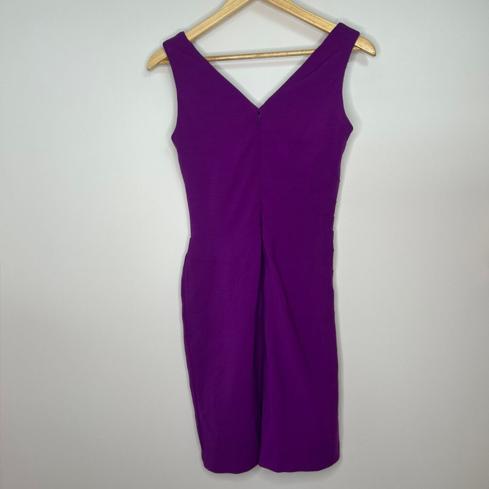Wool & Silk  Oscar de la Renta Purple Stretch Sheath Dress – US 4 / NZ 8