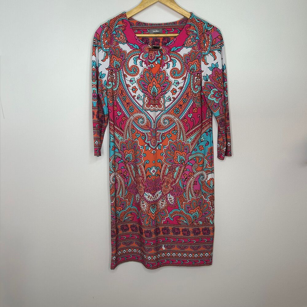 Neiman Marcus Paisley Print Midi Dress – Made in USA – Size M