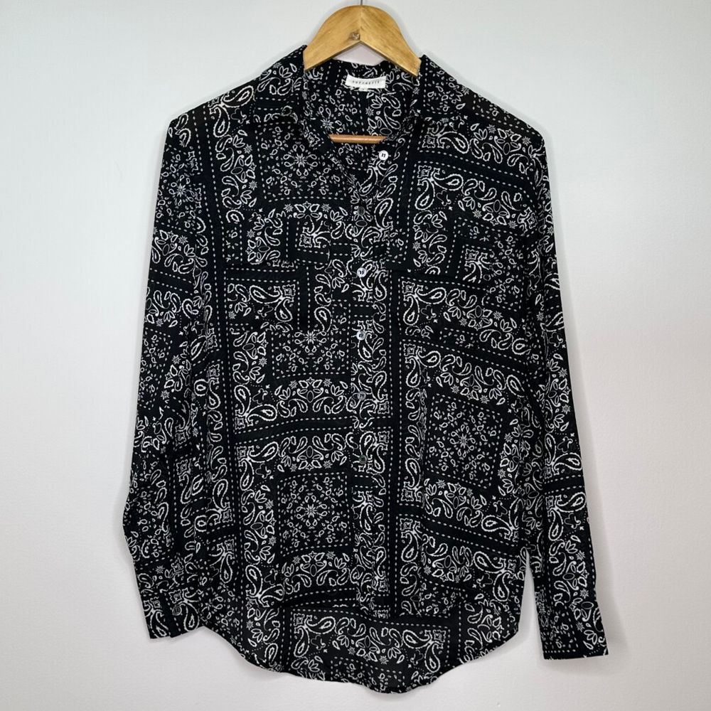 Superette Black & White Bandana Print Shirt – Size 6