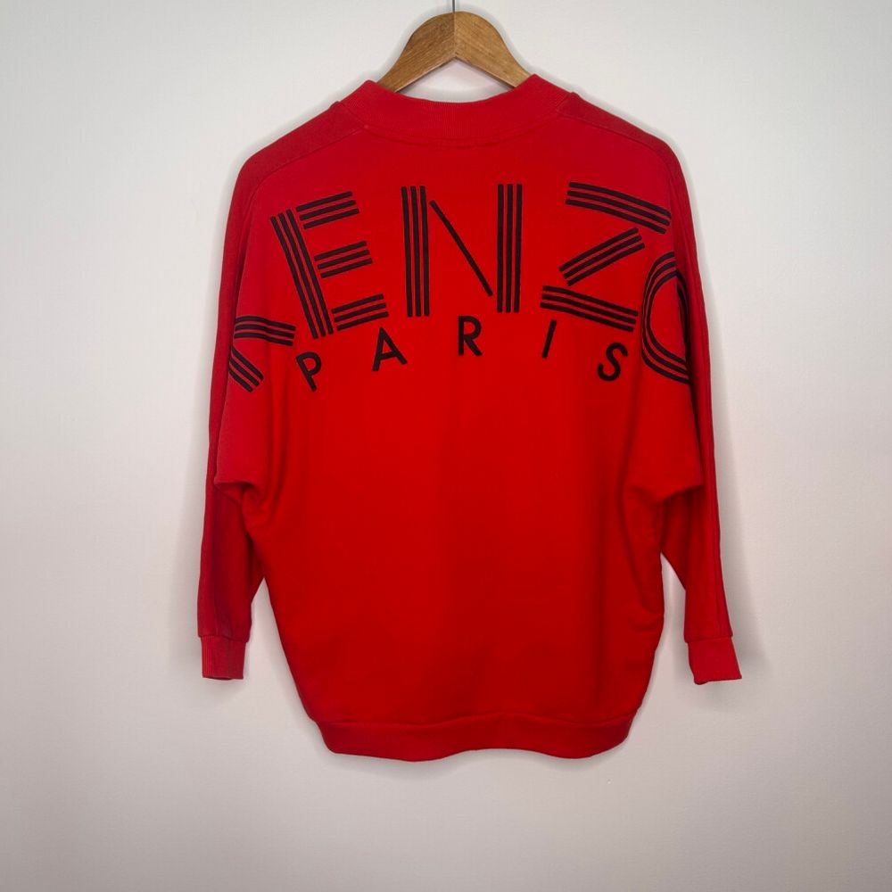 Kenzo Paris Red Logo Wool Sweater / Jumper – Oversized Fit