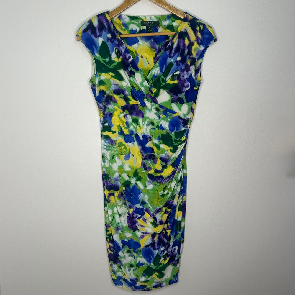 Lauren Ralph Lauren Floral Draped Dress – US 4