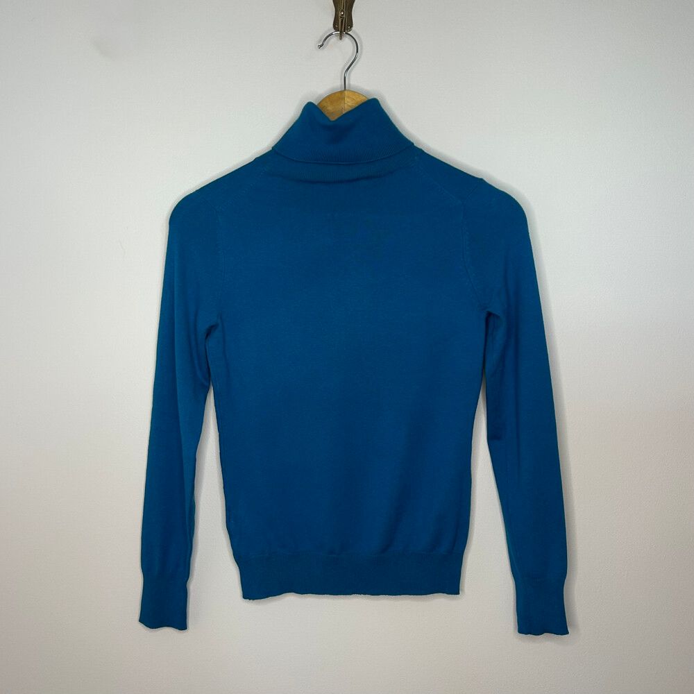 Banana Republic Silk Wool Cashmere Blend Turquoise / Teal Turtleneck Jumper – XS