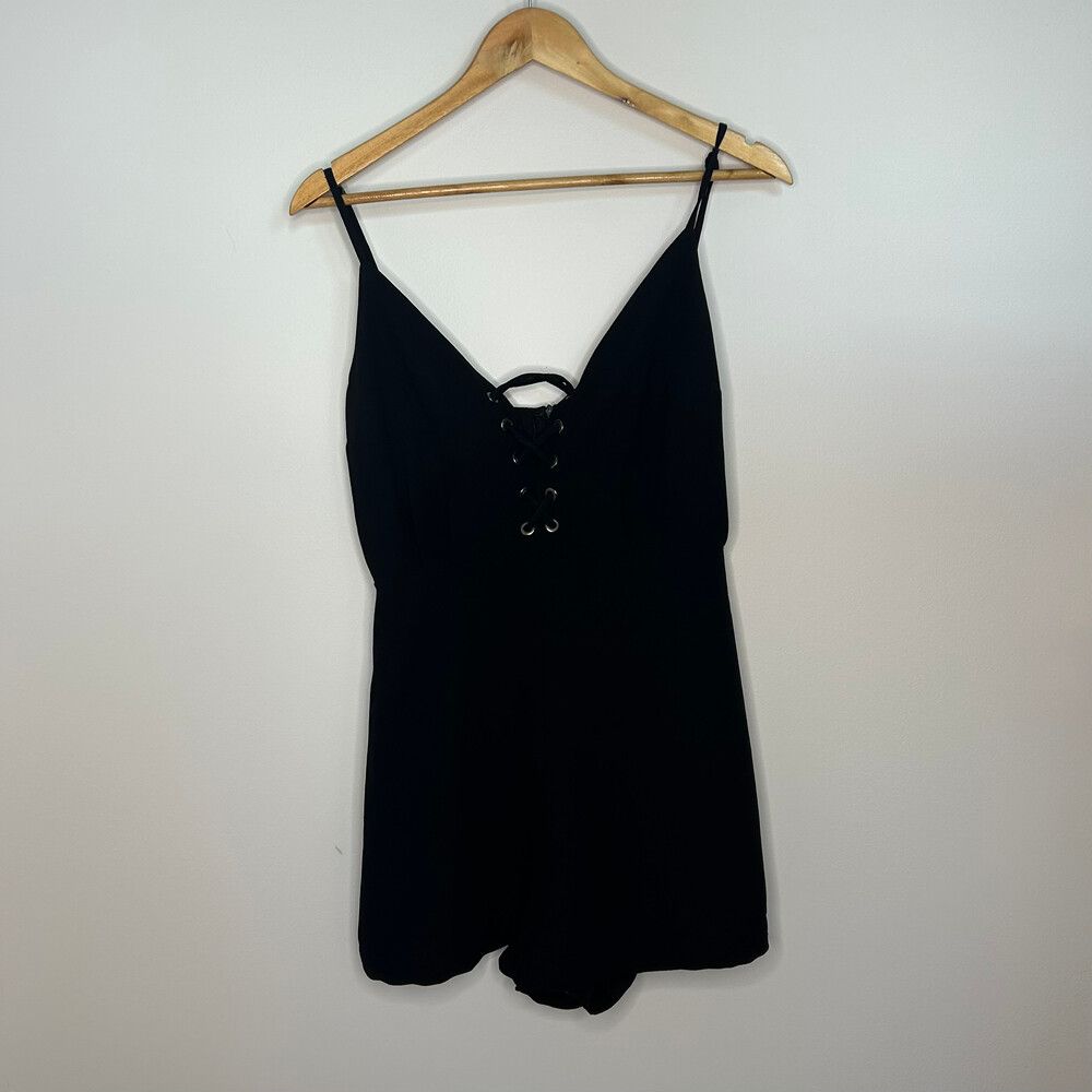 KOOKAÏ Black Lace-Up Playsuit – Size 40