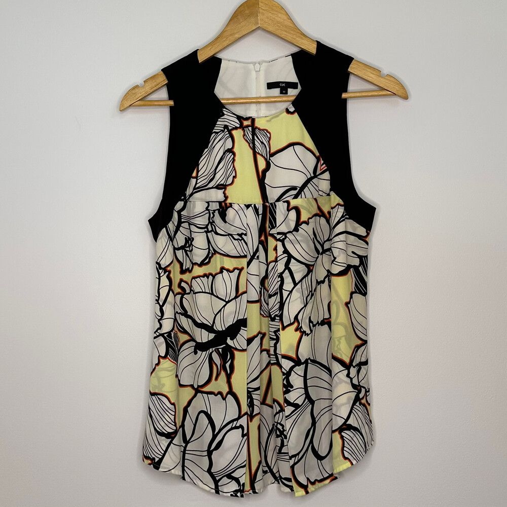 Cue Yellow Floral Panel Shift Dress – Size 10 – Made in Australia