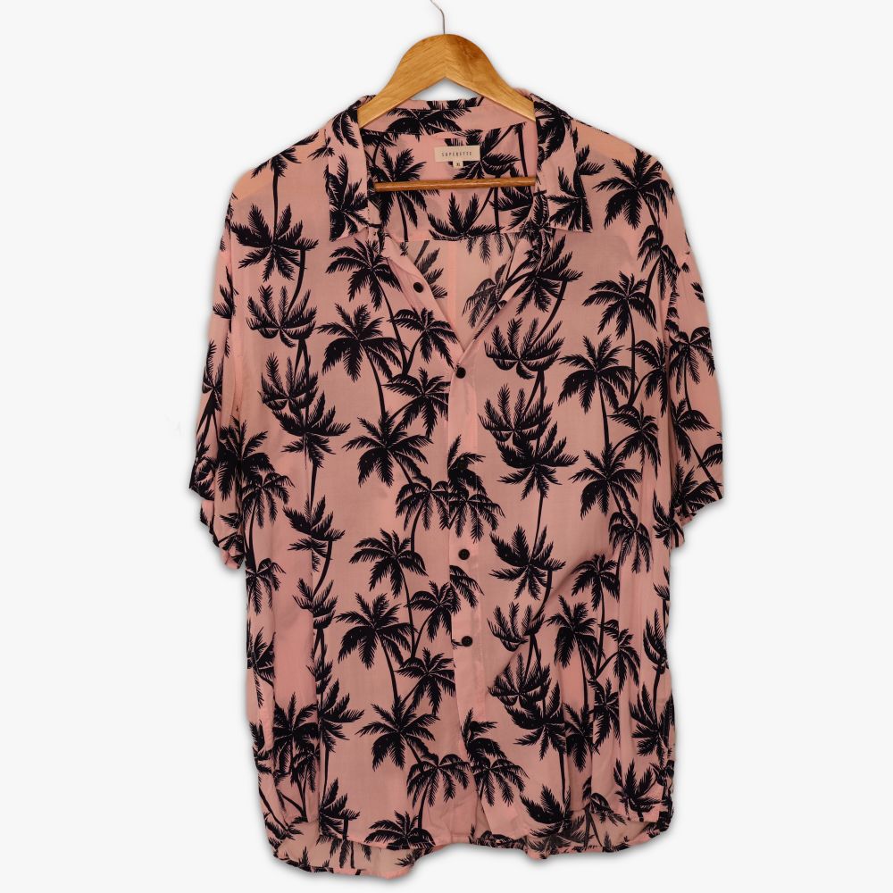 Superette Hawaiian Shirt Pink Blue Size XL