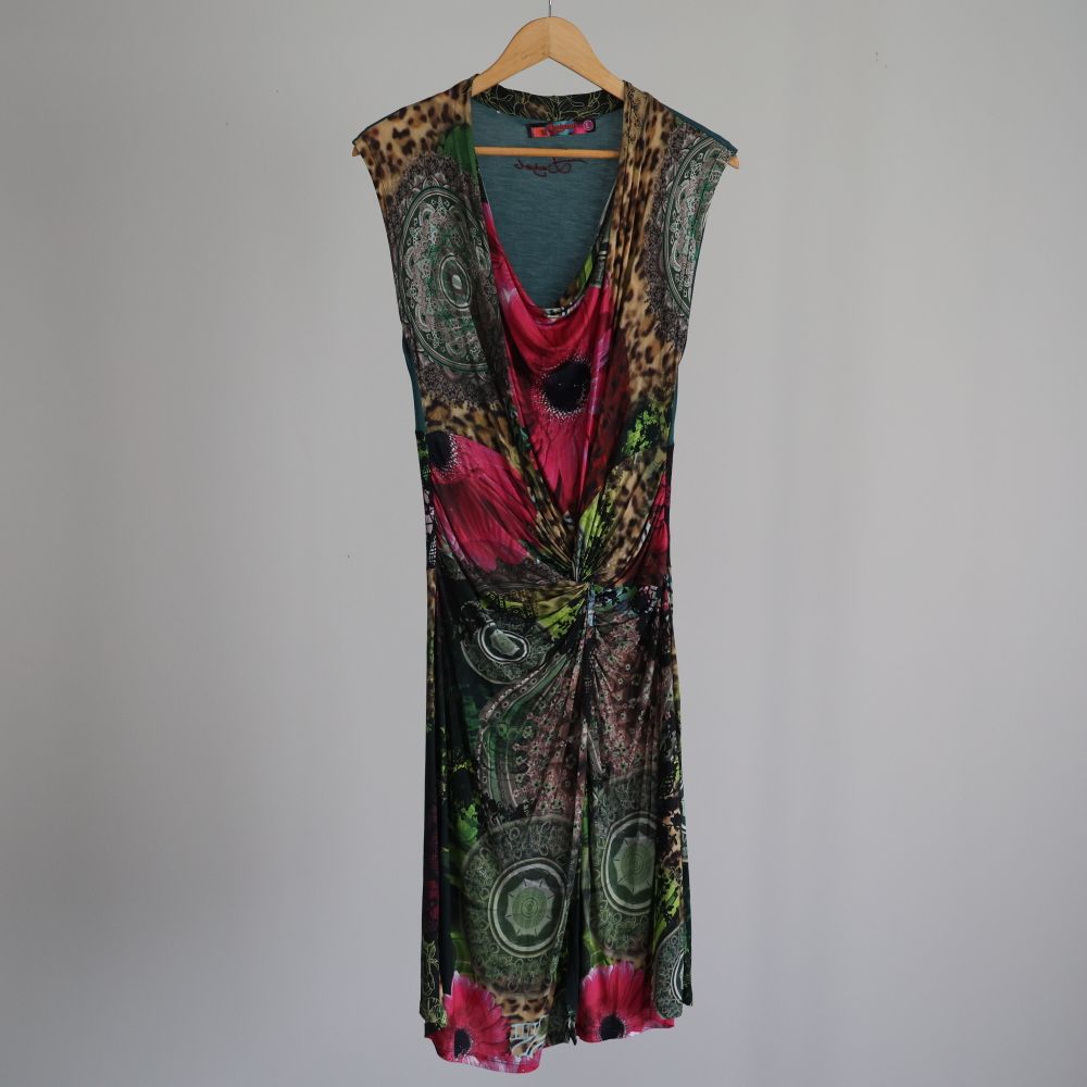Desigual - Desigual Dress Green Pink Size L on Designer Wardrobe