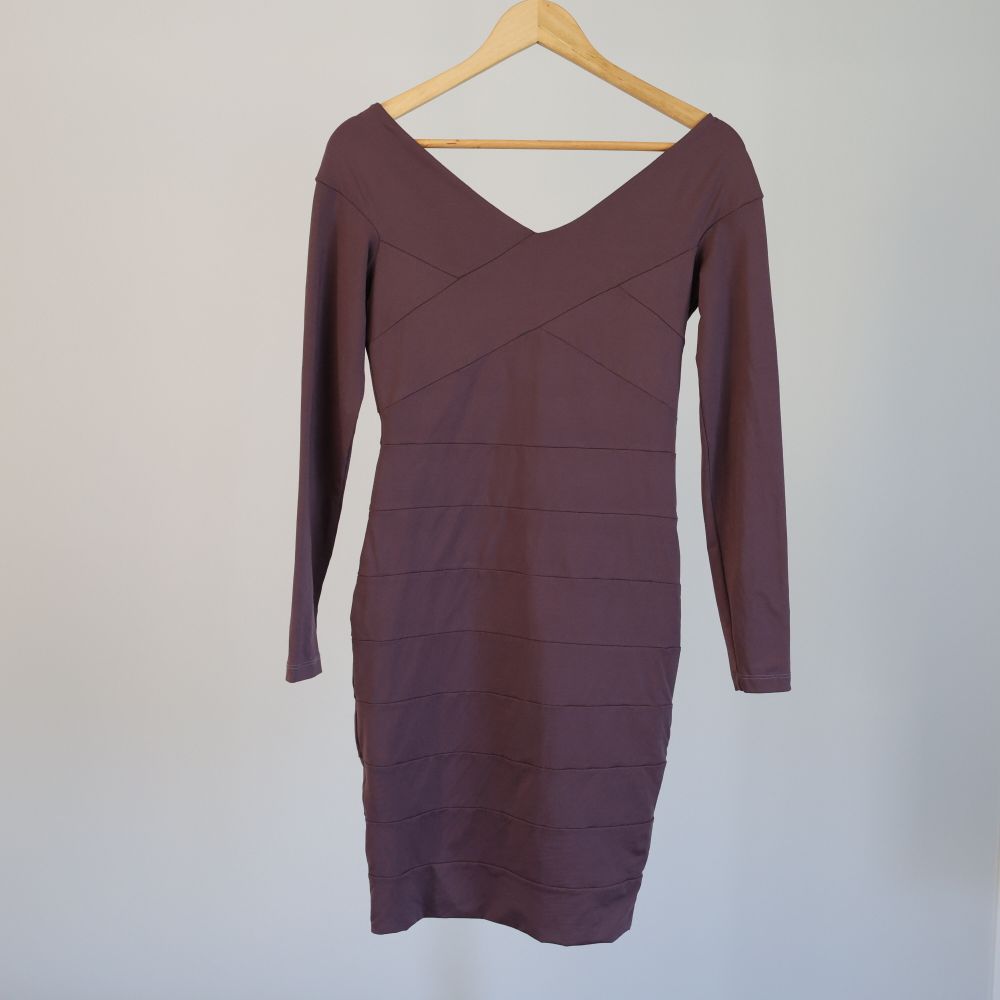 Kookai - Kookai Fitted Long Sleeve Dress Mauve Size 2 on Designer Wardrobe
