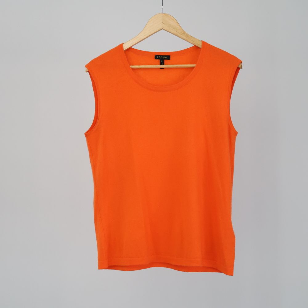 Cashmere Escada Vest Clementine Orange L
