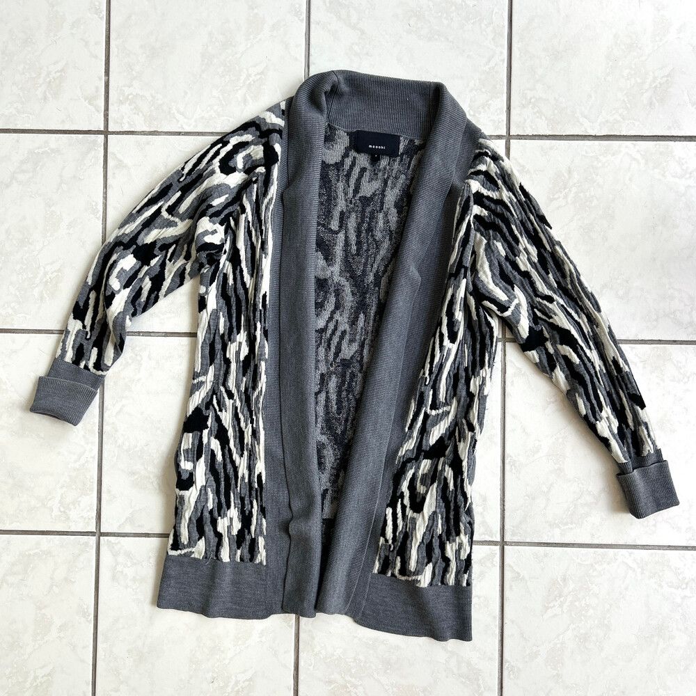 Moochi Grey Textured Knit Longline Cardigan