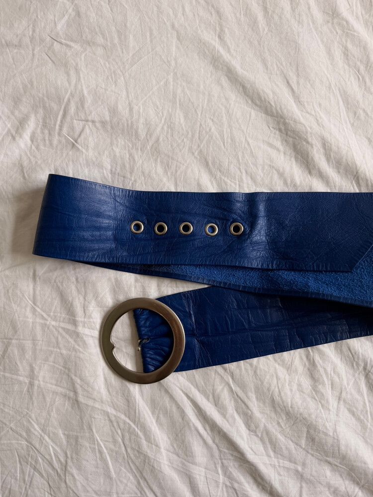 Cerissi Blue Leather Belt