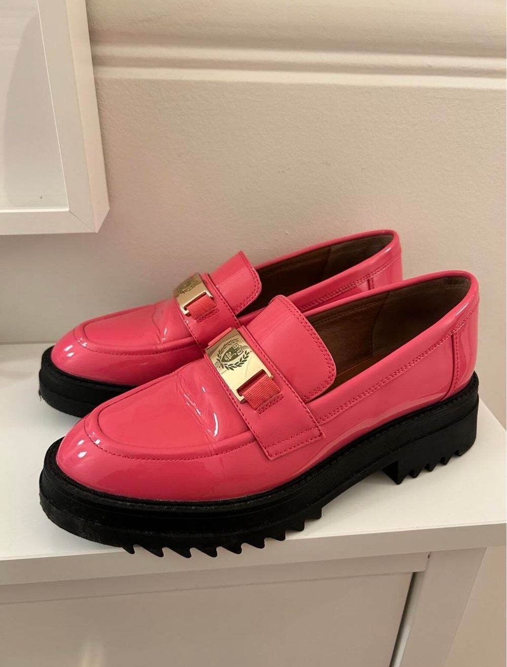 Mi Piaci Pink Patent Platform Loafers