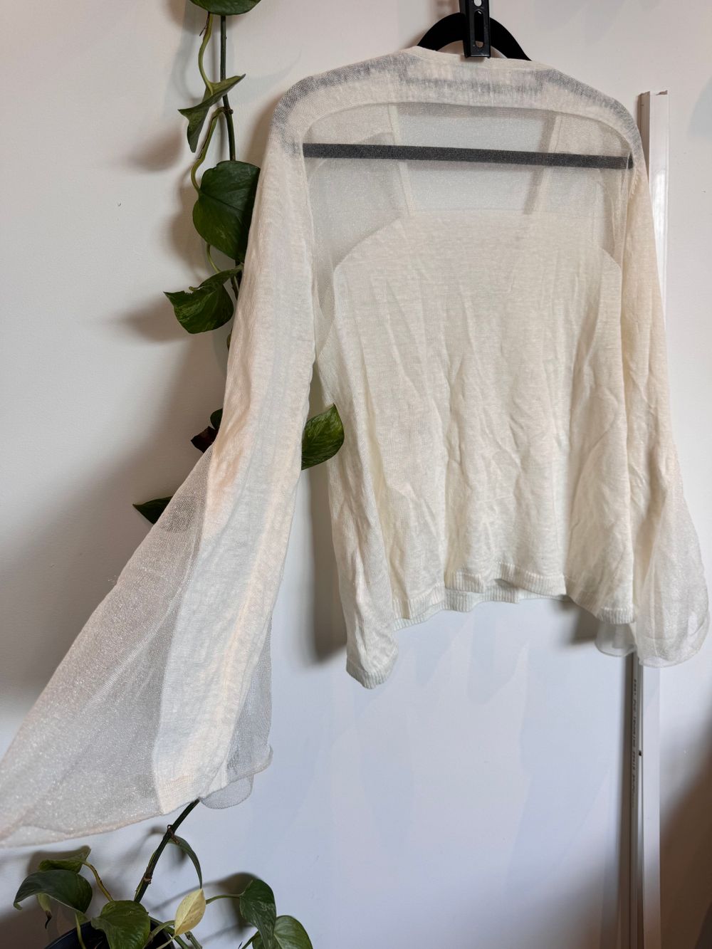 Sass & Bide Linen white top with bell sleeves