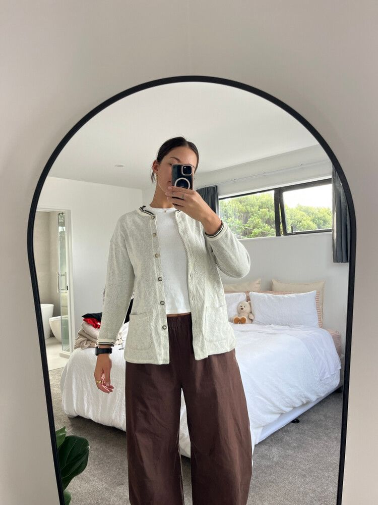 Thrifted - Striped Knit Cardigan