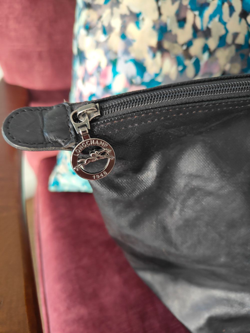 Black Tote, tan interior