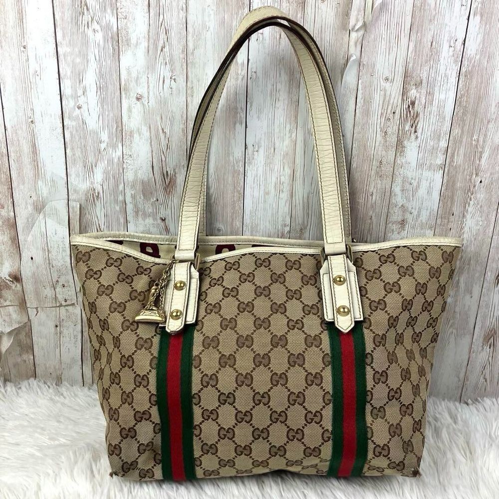 Authentic Gucci Tote Bag Sherri Line brown