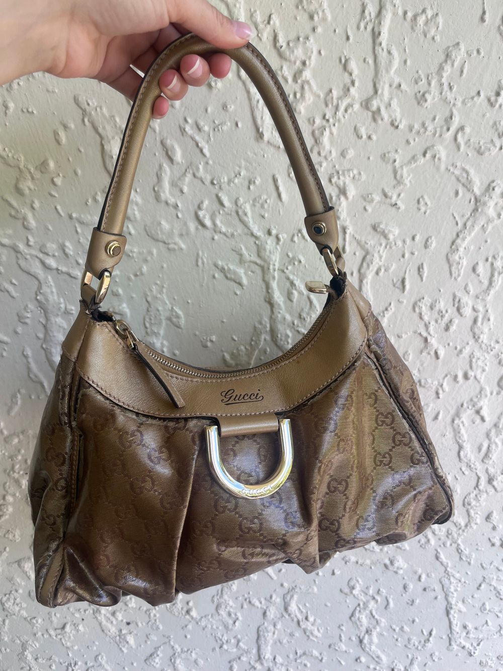 Authentic Gucci D-Ring Scrunch Handbag