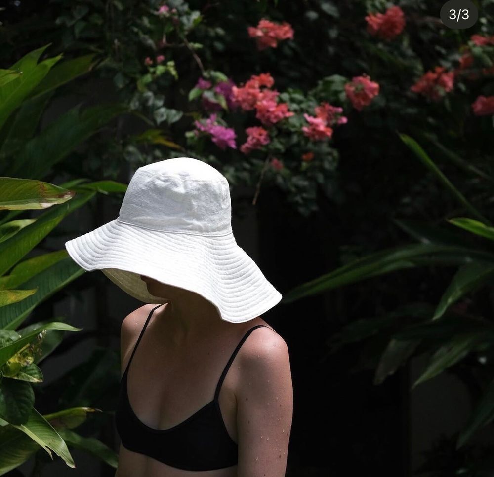 Monday Journal x Goodlids White Wide Brim Hat Hemp