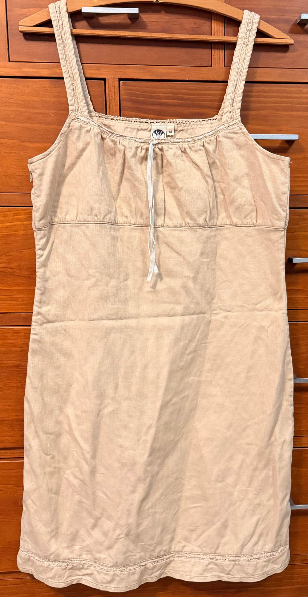 Fat Face Beige Sleeveless Dress