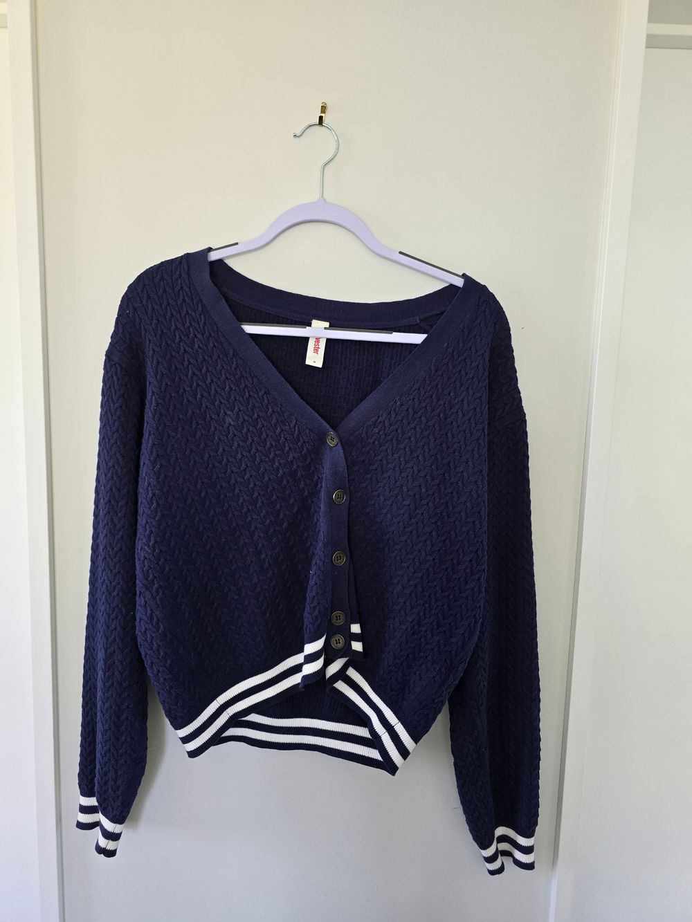 Sylvester - Blue Cable-knit cardigan - Oversize Medium