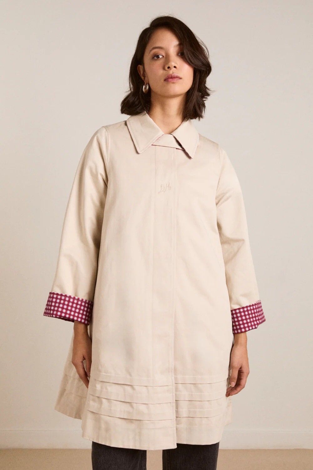 Mercedes Bow Reversible Trench Coat