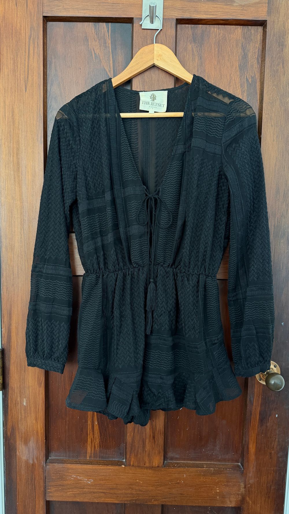 Black Ruffled Playsuit