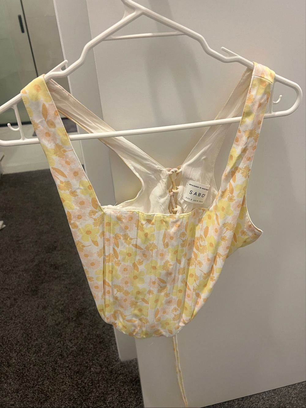 Sabo Yellow Floral Corset Top