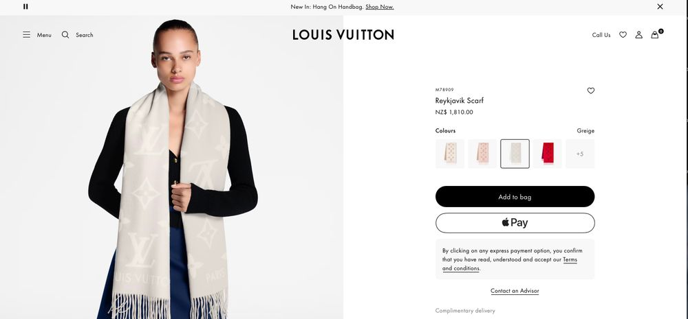 Louis Vuitton Reykjavik Scarf (with receipt bought from LV Queen st)