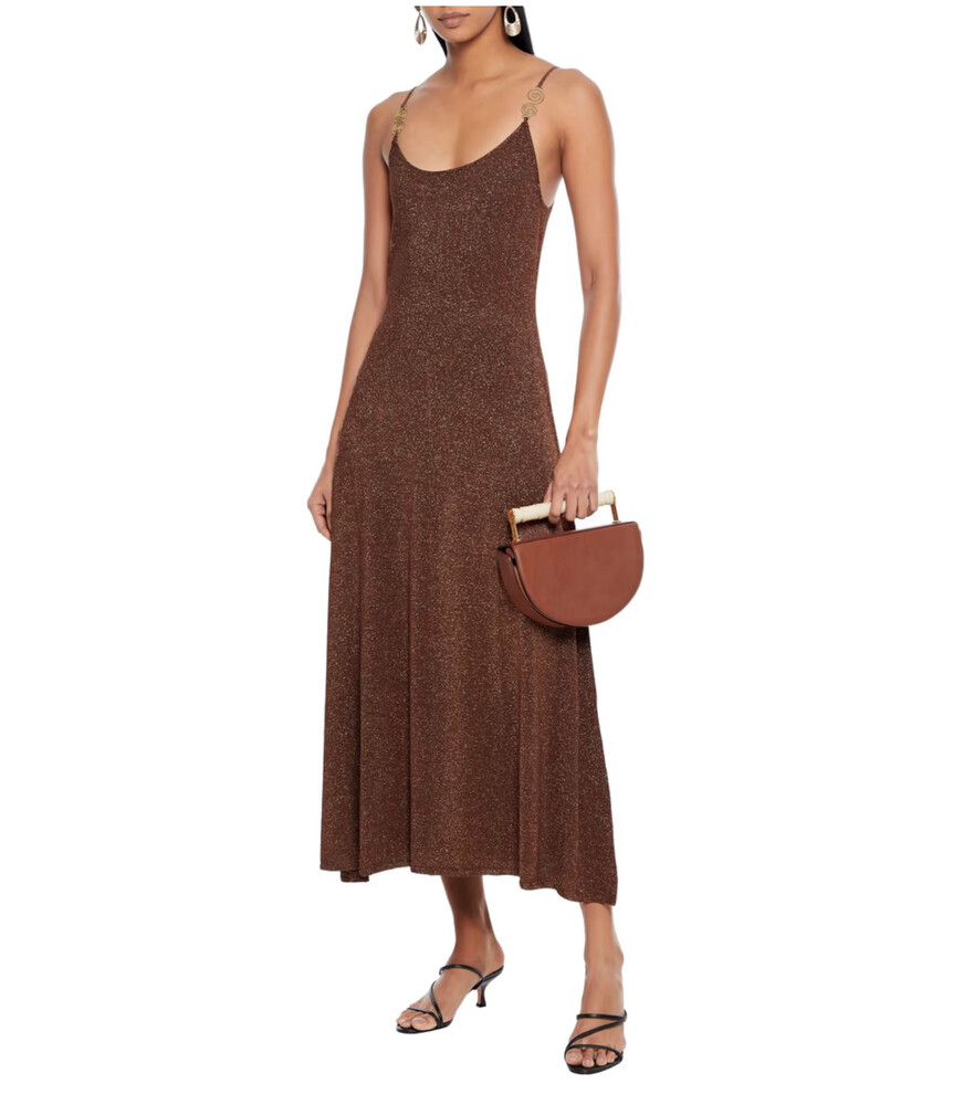 Rixo Metallic Stretch Knit Dress Size M