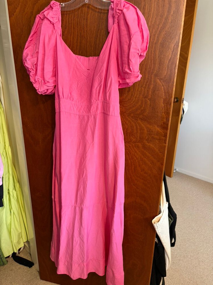 pink dress country road Country Road Gathered Detail Midi Dress