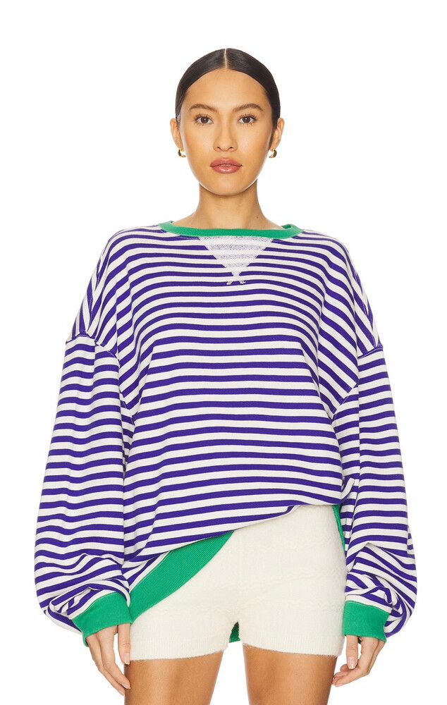 Free People oversized striped crewneck